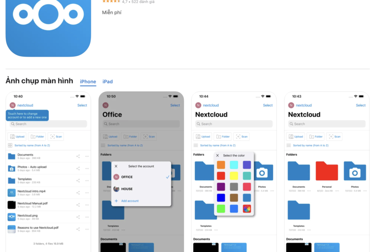 huong dan cai dat va dang nhap tai khoan nextcloud tren iphone ipad android